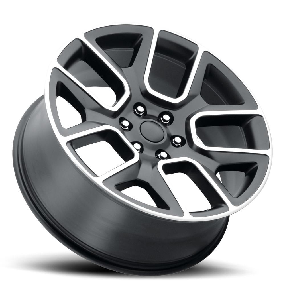 Factory Reproductions FR 76 Satin Black Machine Face 24x10 +15 5x139.7mm 77.8mm
