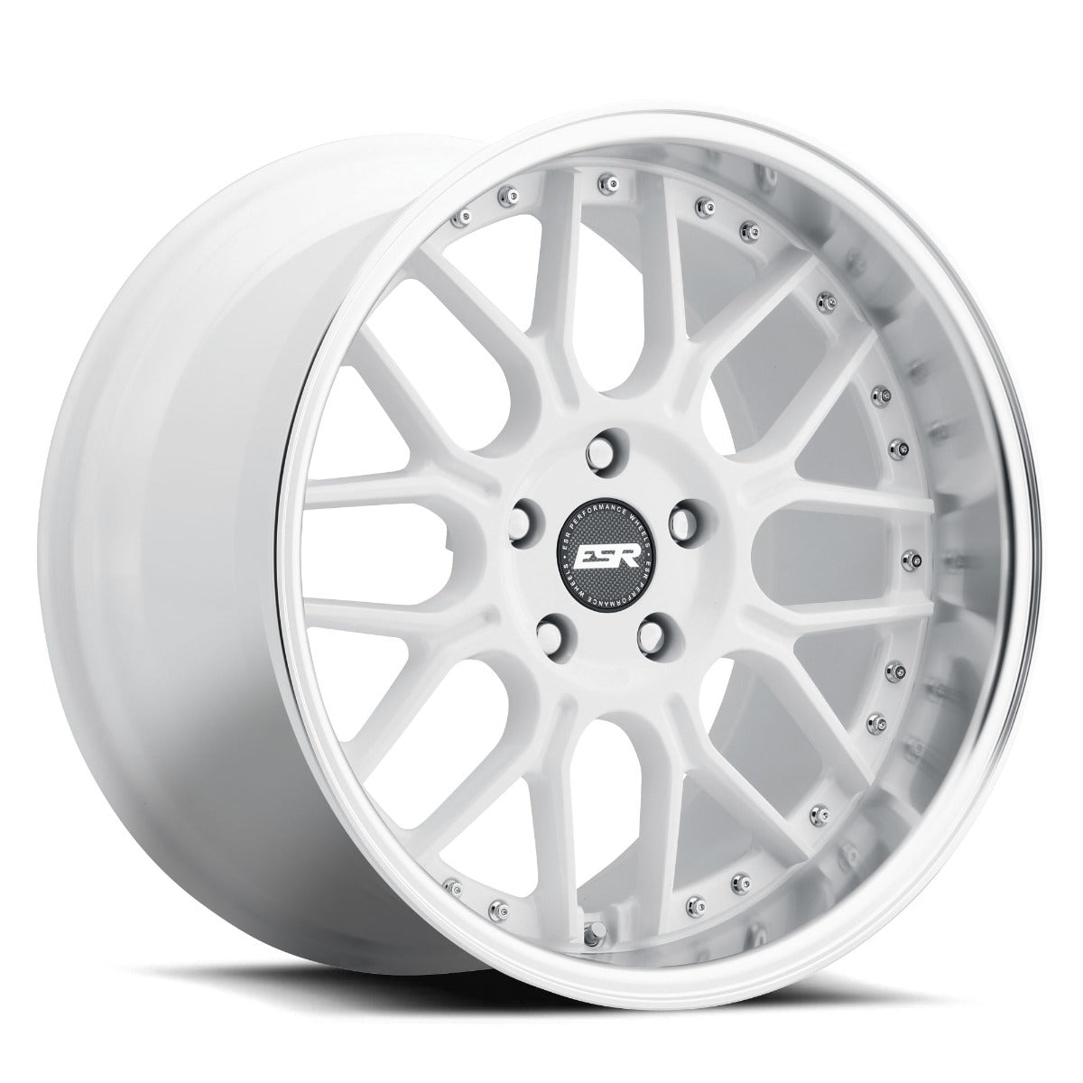 ESR Wheels CS18 GLOSS WHITE MACHINE LIP 19x8.5 0 Custommm 72.6mm