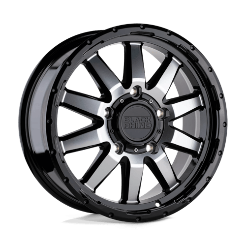 Black Rhino EXCURSION Gloss Black W/ Mirror Face 18x8 +48 6x139.7mm 112.1mm - WheelWiz