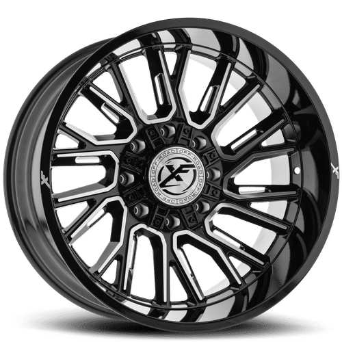 XF Off-Road XF-230 Gloss Black Milled 22x10 -18 8x165.1|8x170mm 125.2mm - Wheelwiz