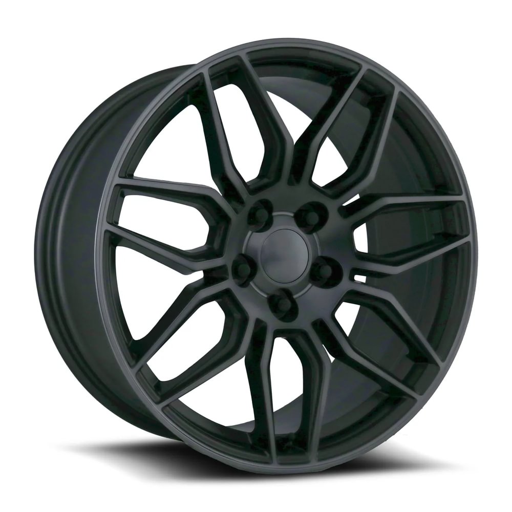 Factory Reproductions FR 401 Satin Titanium Grey Machine Face Wdark Clr 19x8.5 +40 5x120mm 66.9mm