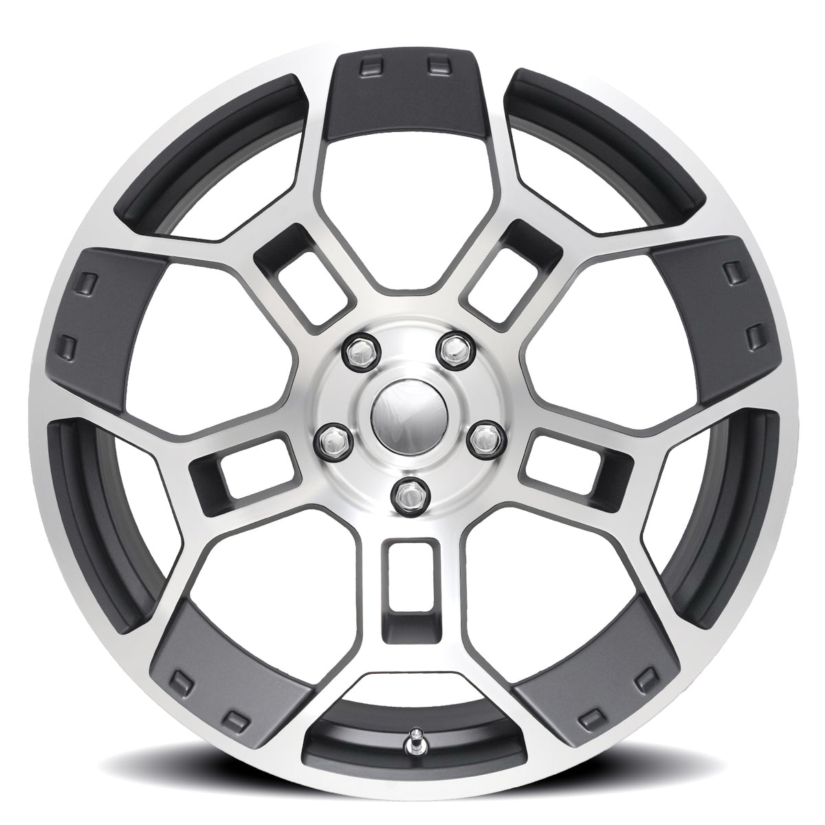 Factory Reproductions FR 701F Satin Gunmental Machine Face 19x10 +35 5x114.3mm 70.5mm