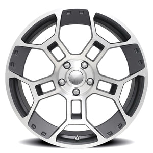 Factory Reproductions FR 701F Satin Gunmental Machine Face 19x10 +35 5x114.3mm 70.5mm
