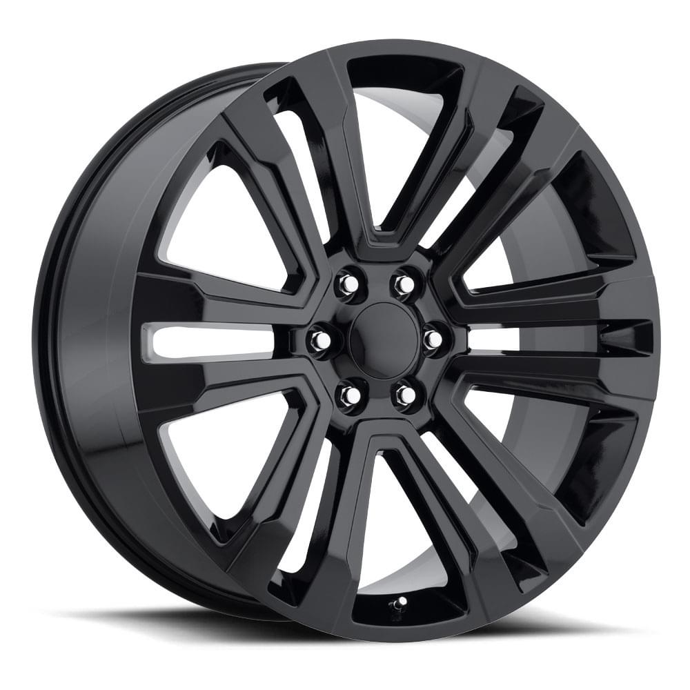 Factory Reproductions FR 72 Gloss Black 22x9 +24 6x139.7mm 78.1mm