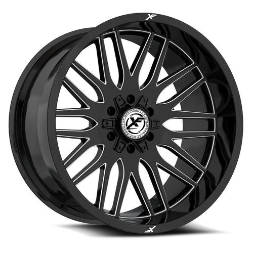 XF Off-Road XF-240 Gloss Black Milled 22x10 -18 8x165.1|8x180mm 125.2mm - Wheelwiz