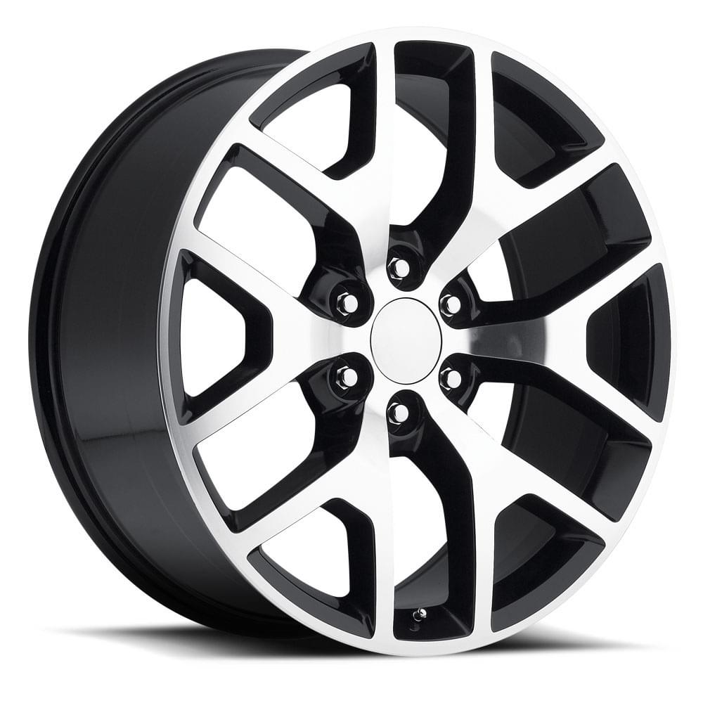 Factory Reproductions FR 44 Gloss Black Machine Face 20x9 +27 6x139.7mm 78.1mm