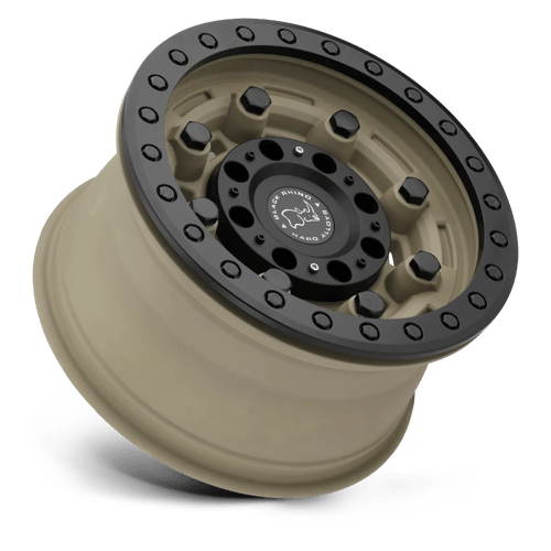 Black Rhino GARRISON BEADLOCK Desert W/ Matte Black Ring 17x8.5 -32 5x127mm 71.5mm - Wheelwiz