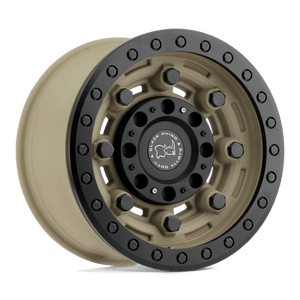 Black Rhino GARRISON BEADLOCK Desert W/ Matte Black Ring 17x8.5 -32 5x127mm 71.5mm - Wheelwiz