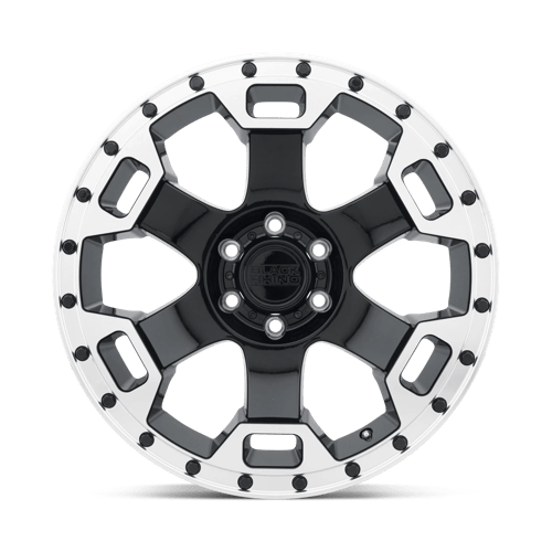 Black Rhino GAUNTLET Gloss Black W/ Mirror Machined Ring 17x8.5 0 6x139.7mm 112.1mm - WheelWiz