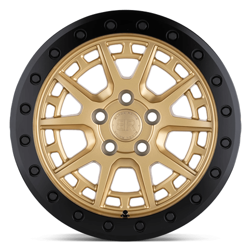 Black Rhino GRAVEL BEADLOCK Gold W/ Black Ring & Bolts 15x7 +15 5x100mm 72.6mm - WheelWiz