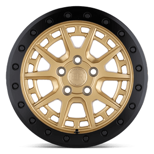 Black Rhino GRAVEL BEADLOCK Gold W/ Black Ring & Bolts 15x7 +15 5x100mm 72.6mm - WheelWiz