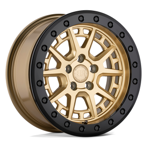 Black Rhino GRAVEL BEADLOCK Gold W/ Black Ring & Bolts 15x7 +15 5x100mm 72.6mm - WheelWiz