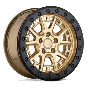 Black Rhino GRAVEL BEADLOCK Gold W/ Black Ring & Bolts 15x7 +15 5x100mm 72.6mm - WheelWiz