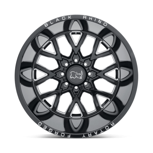 Black Rhino GRIMLOCK Gloss Black & Milled 24x14 -76 8x165.1mm 122.4mm - WheelWiz