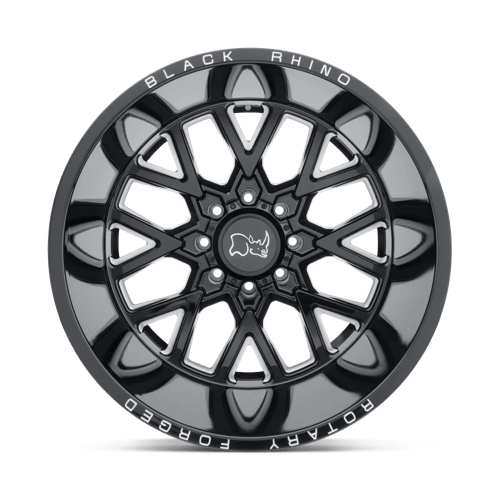 Black Rhino GRIMLOCK Gloss Black & Milled 20x9.5 +12 8x180mm 125.1mm - Wheelwiz