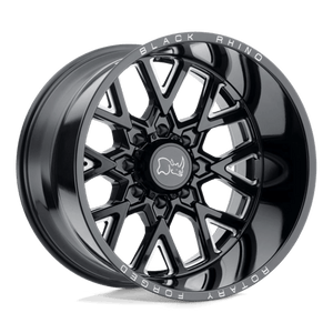 Black Rhino GRIMLOCK Gloss Black & Milled 22x14 -76 8x165.1mm 122.4mm - WheelWiz