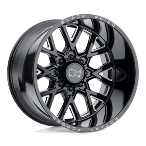 Black Rhino GRIMLOCK Gloss Black & Milled 20x11.5 -44 8x165.1mm 122.4mm - Wheelwiz
