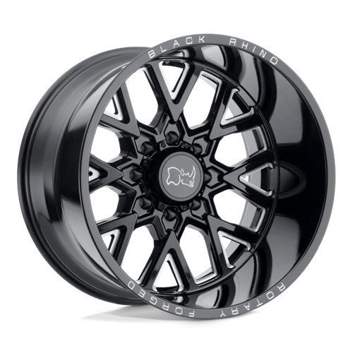 Black Rhino GRIMLOCK Gloss Black &amp; Milled 20x9.5 -18 8x165.1mm 122.4mm - Wheelwiz