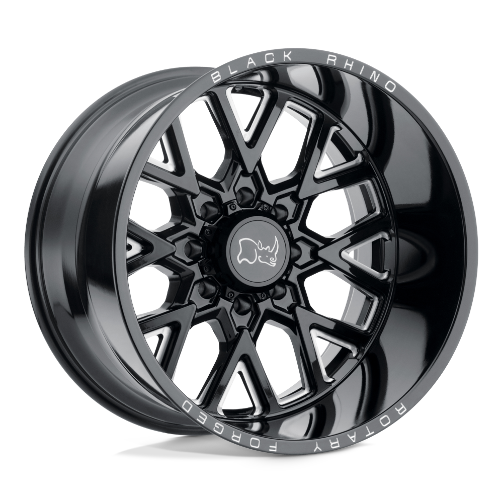 Black Rhino GRIMLOCK Gloss Black & Milled 22x14 -76 5x127mm 71.5mm - WheelWiz