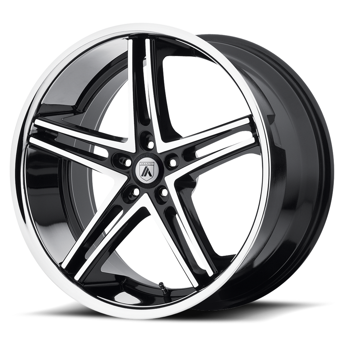 Asanti Black ABL-7 Machined Face With Ss Lip 20x10 +45 5x112mm 74.1mm - WheelWiz