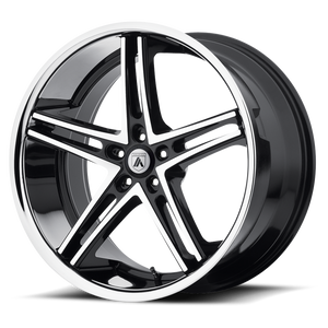 Asanti Black ABL-7 Machined Face With Ss Lip 20x10 +45 5x112mm 74.1mm - WheelWiz