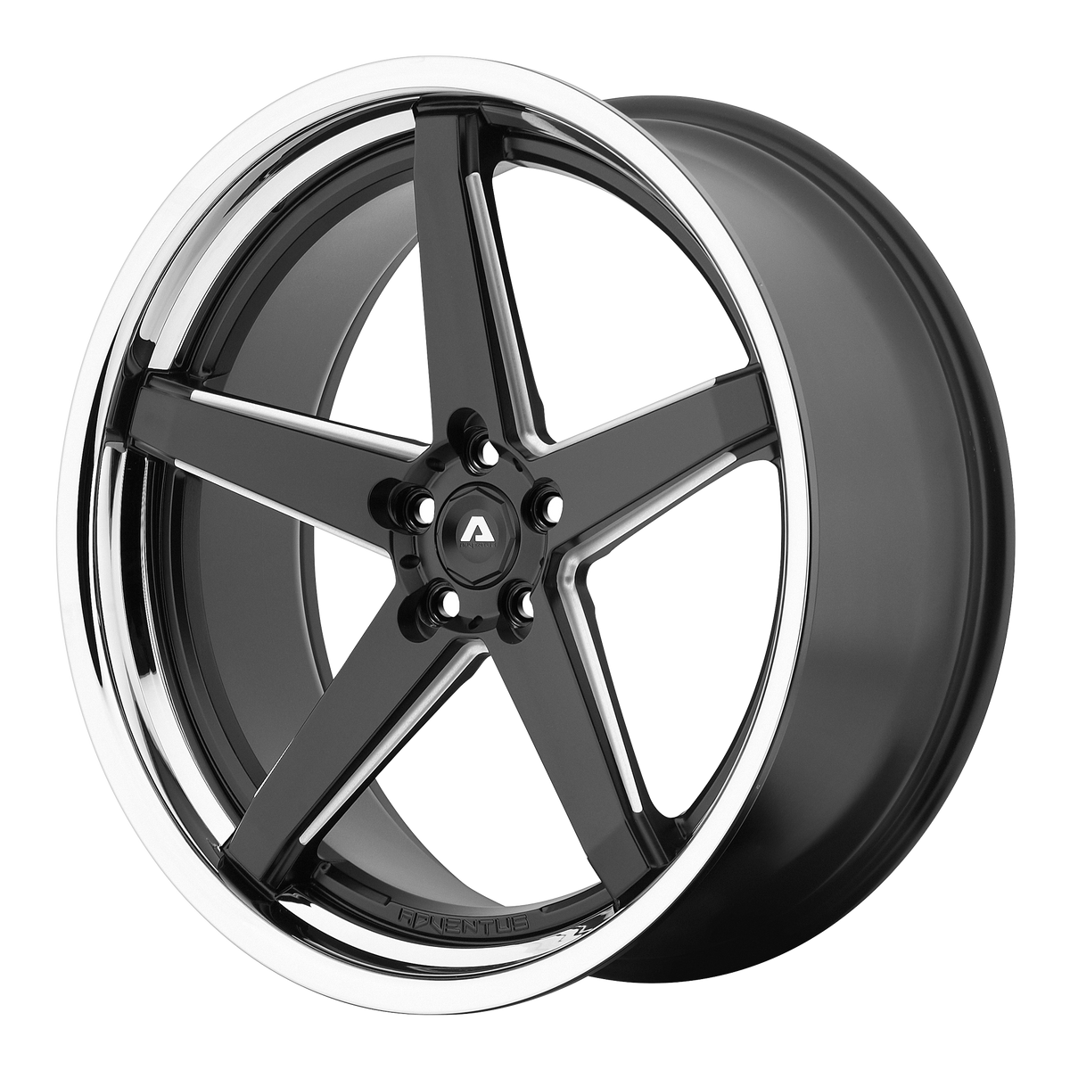 Adventus AVS-2 Matte Black Milled With Ss Lip 22x10.5 +25 5x120mm 74.1mm - WheelWiz