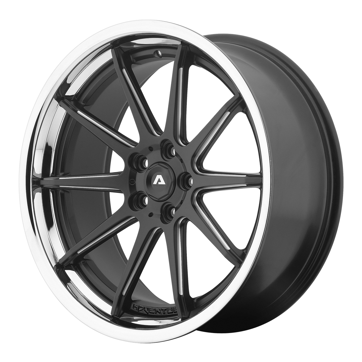 Adventus AVS-4 Satin Black Milled With Ss Lip 22x10.5 +25 5x120mm 74.1mm - WheelWiz