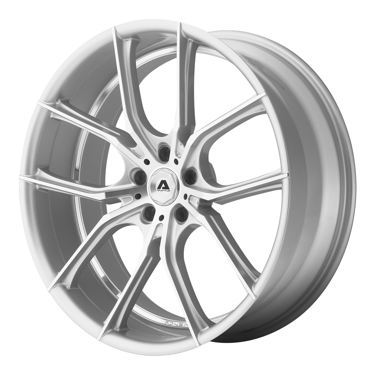 Adventus AVX-6 Silver Machined 22x9 +15 5x120mm 74.1mm - WheelWiz