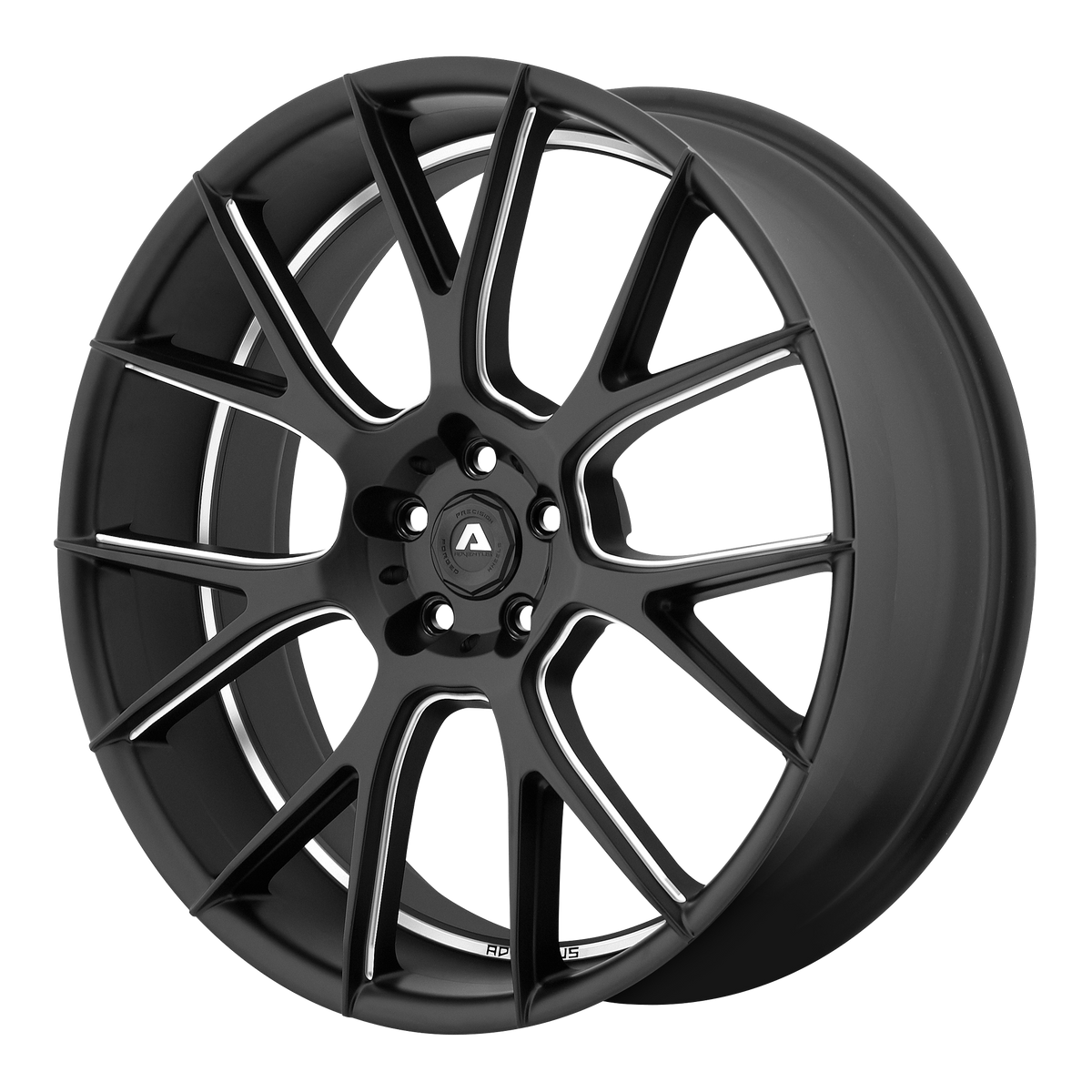 Adventus AVX-7 Matte Black Milled 20x10 +30 5x114.3mm 74.1mm - WheelWiz