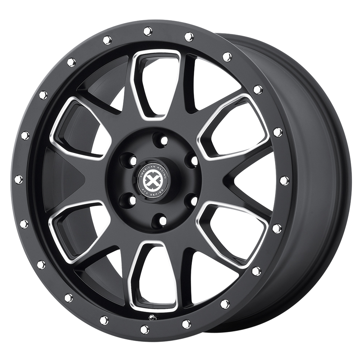 ATX Series AX196 Satin Black With Milled Accents 17x9 +25 6x139.7mm 106.1mm - WheelWiz