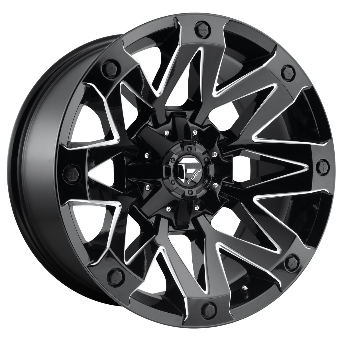 Fuel Offroad D555 AMBUSH Gloss Black Milled 20x10 -18 8x165.1mm 125.1mm - WheelWiz