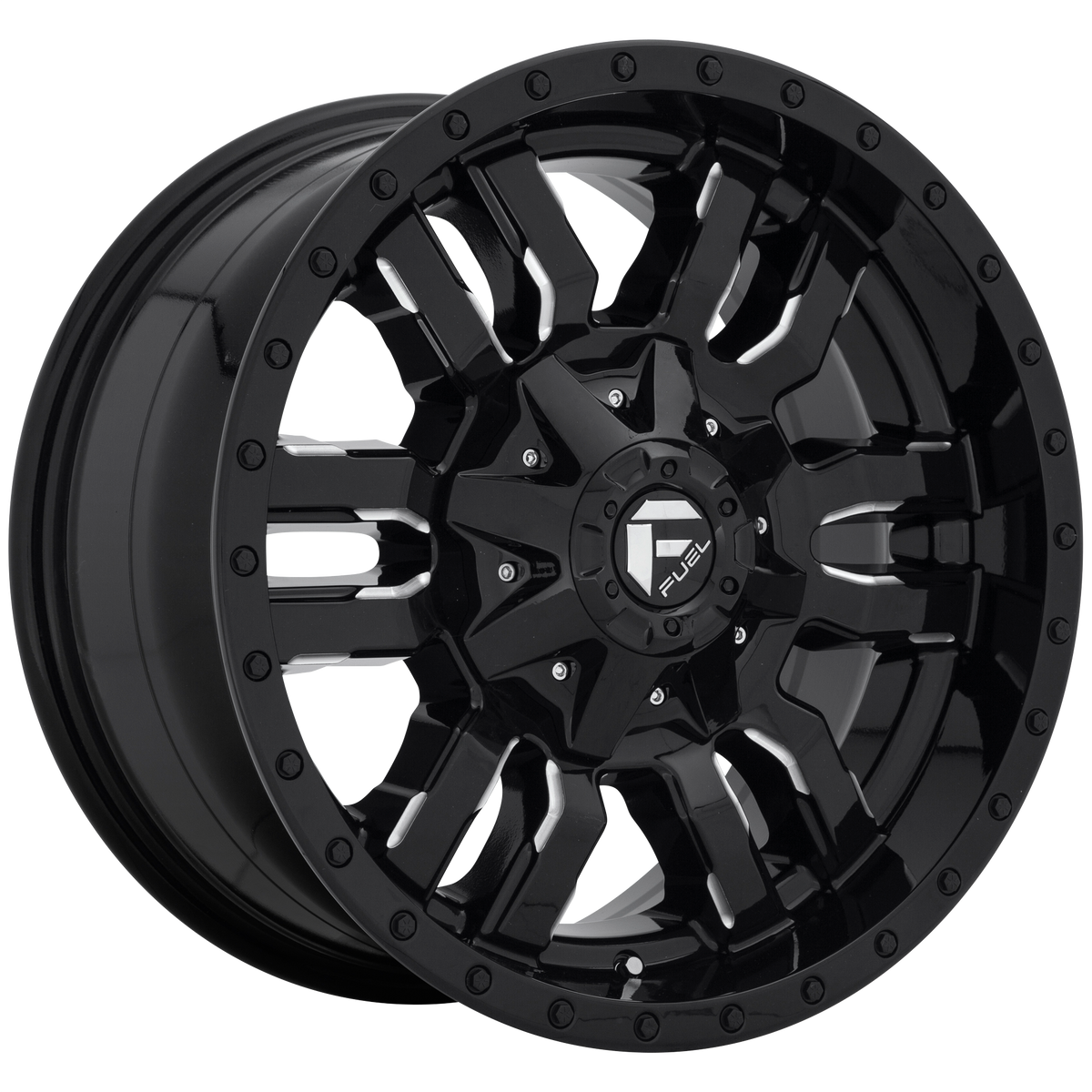 Fuel Offroad D595 SLEDGE Gloss Black Milled 20x7 +13 4x156mm 132mm - WheelWiz