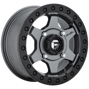 Fuel Offroad D915 GATLING BEADLOCK Matte Gun Metal 15x7 +55 4x156mm 132mm - WheelWiz