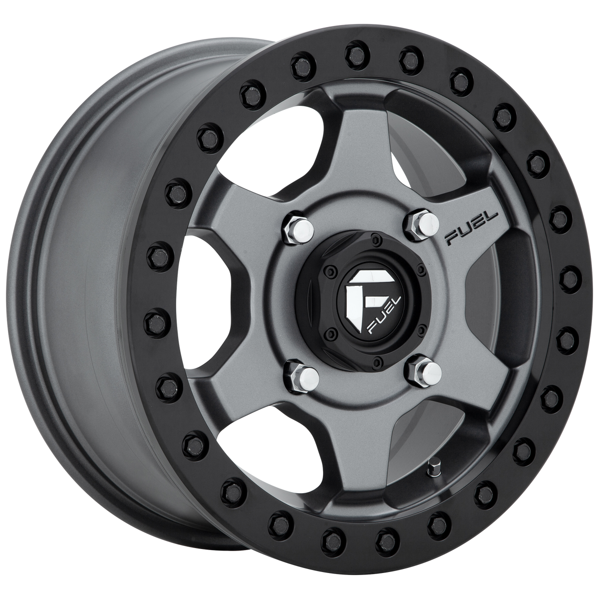 Fuel Offroad D915 GATLING BEADLOCK Matte Gun Metal 15x7 +55 4x137mm 110.1mm - WheelWiz