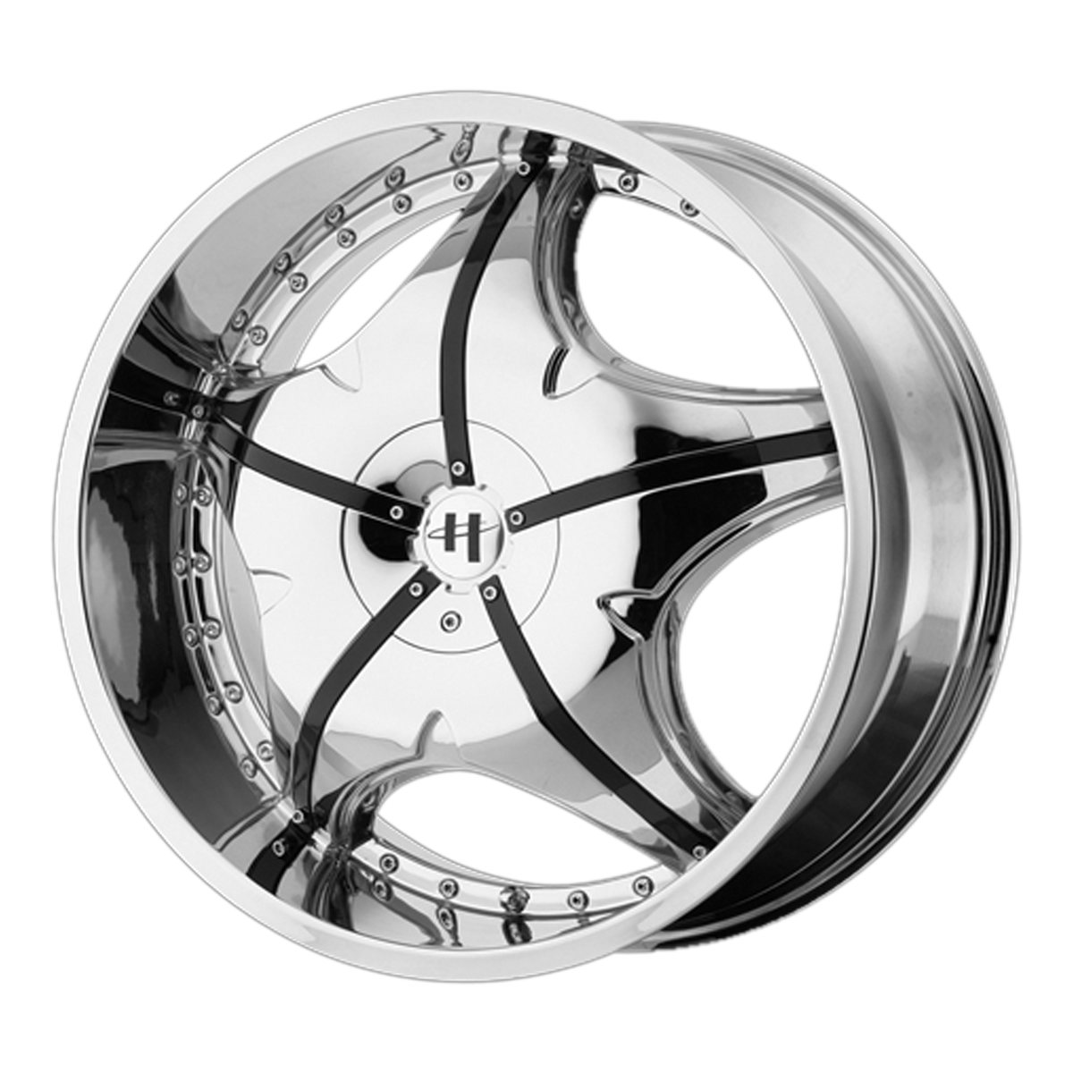 Helo HE846 Chrome Plated With Gloss Black Accents 20x8.5 +40 5x108|5x114.3mm 72.6mm - WheelWiz