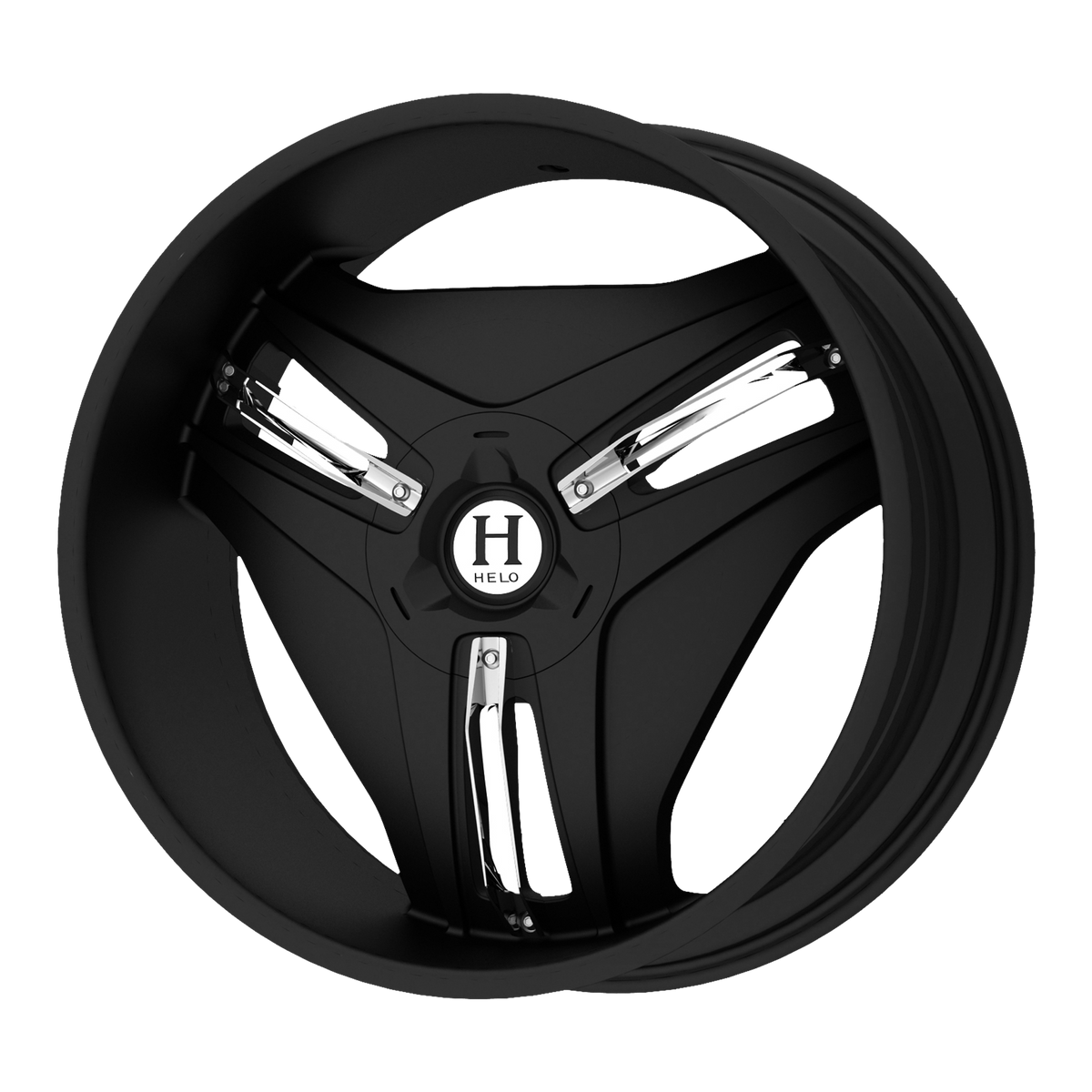 Helo HE849 Gloss Black With Removable Chrome  Accents 22x9.5 +10 5x115|5x139.7mm 77.8mm - WheelWiz