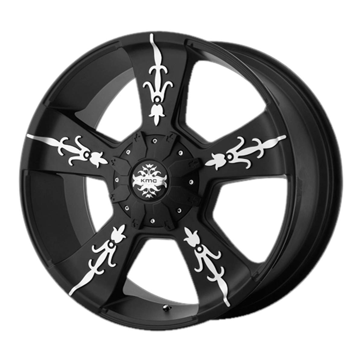 KMC KM668 VANDAL Matte Black With Machined Face 22x9 +18 8x165.1mm 125.1mm - WheelWiz