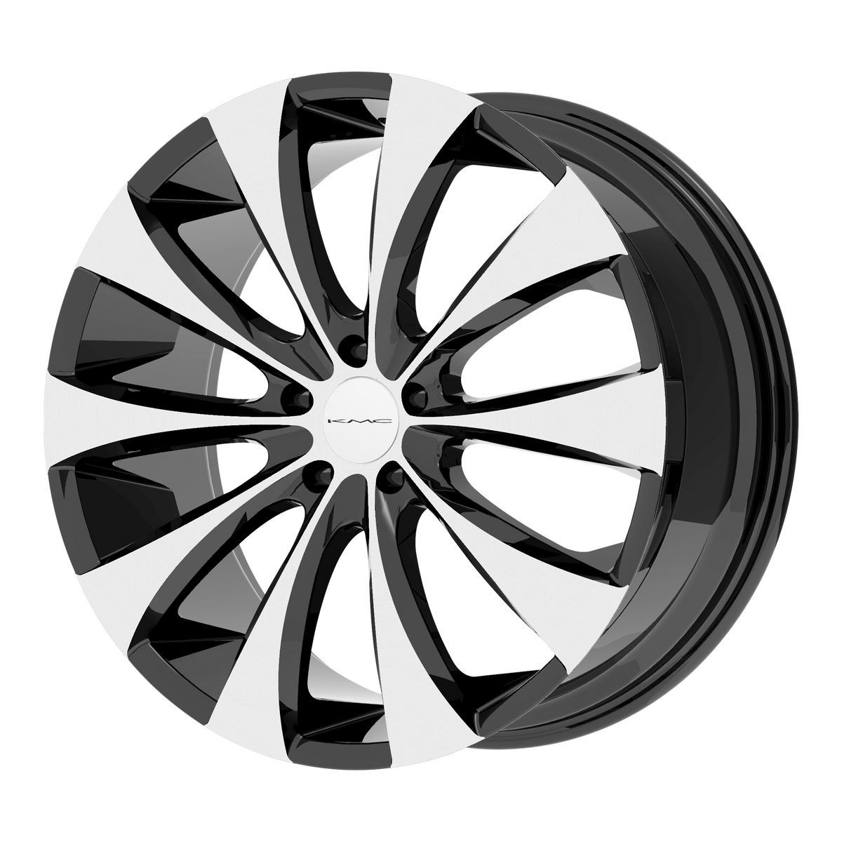 KMC KM679 FADER Gloss Black With Machined Face 20x9.5 +38 5x114.3mm 72.6mm - WheelWiz