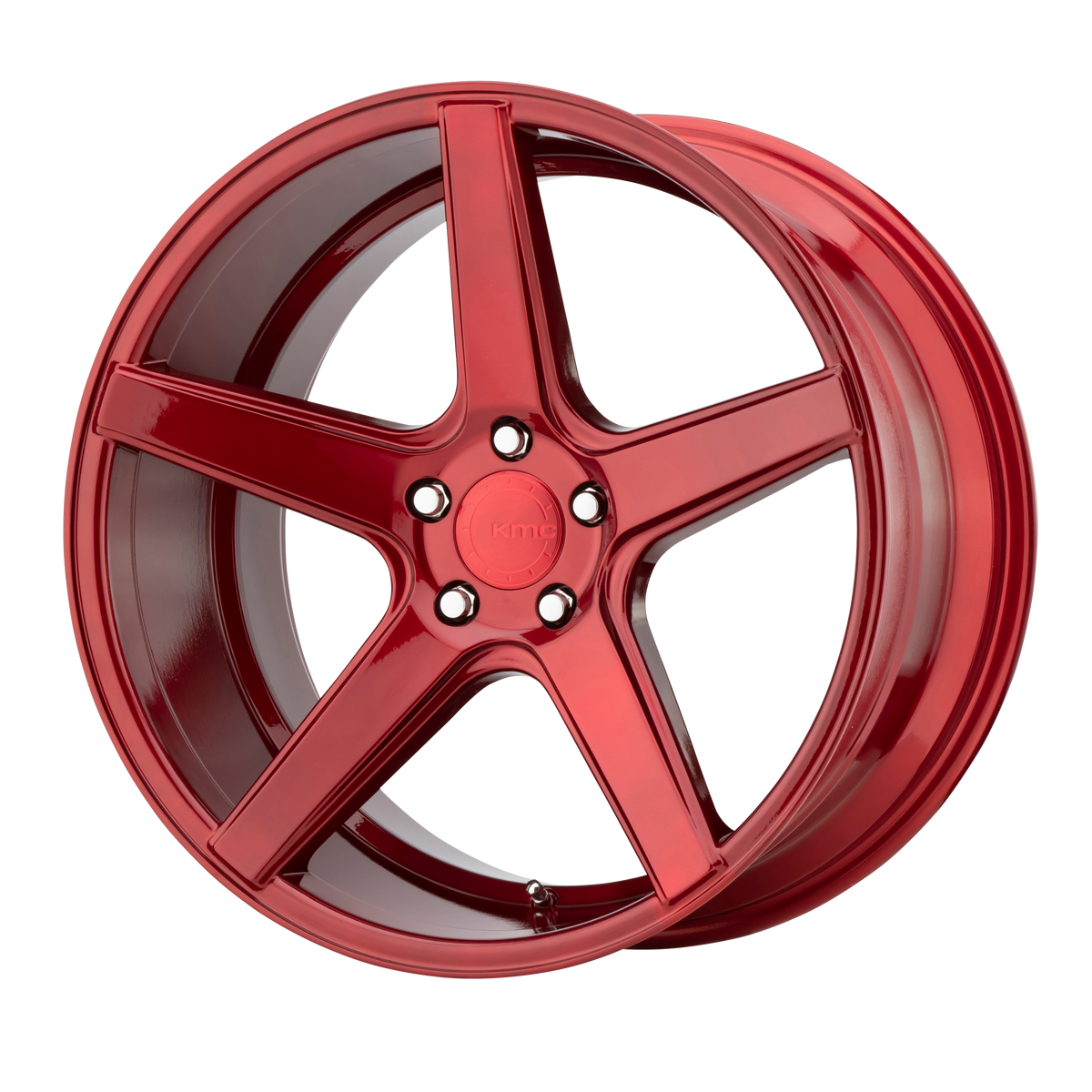 KMC KM685 DISTRICT Candy Red 20x8.5 +35 5x114.3mm 72.6mm - WheelWiz