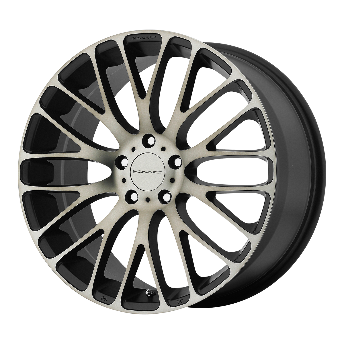 KMC KM693 MAZE Satin Black W/ Machined Face And Tinted Clear 18x8 +40 5x120mm 74.1mm - WheelWiz