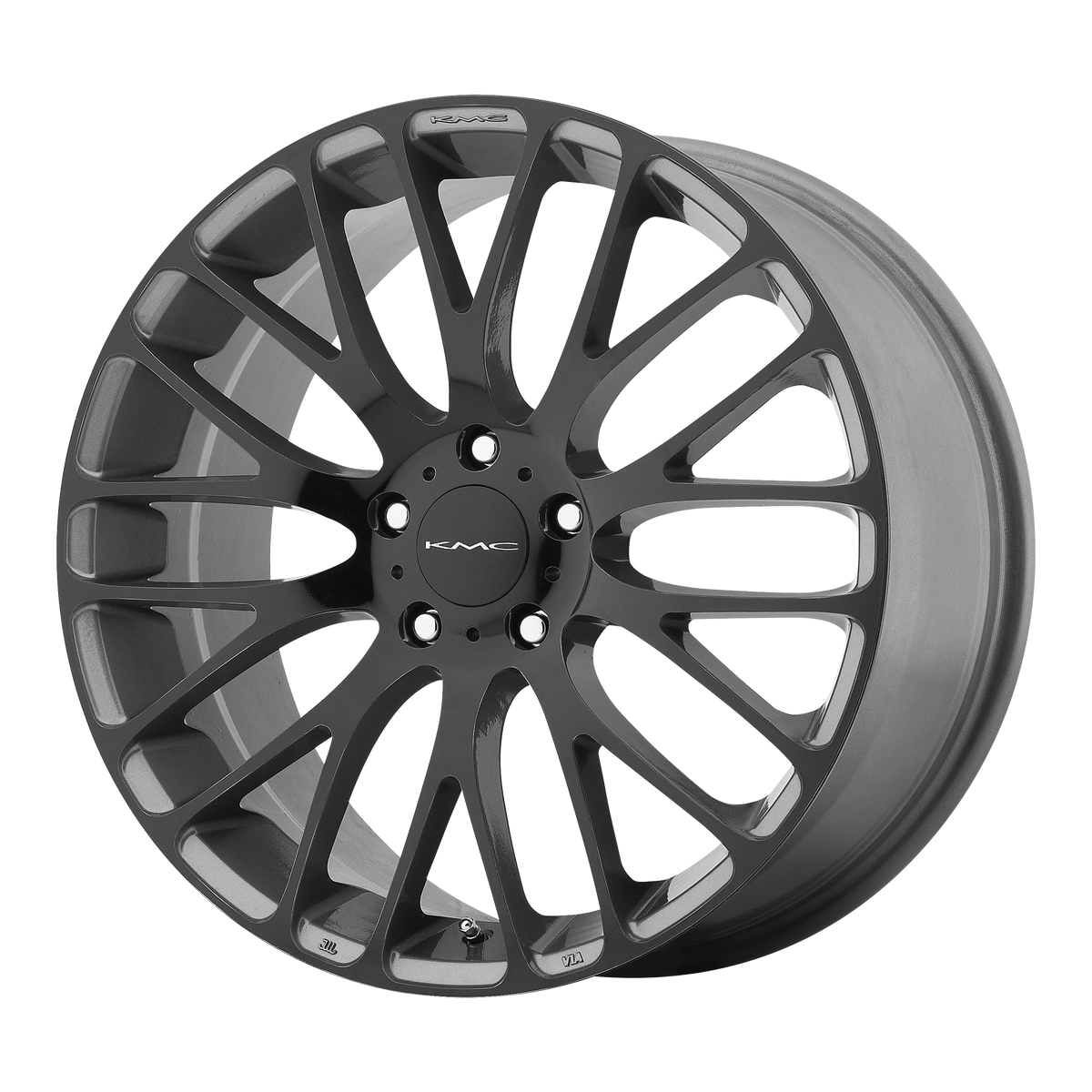 KMC KM693 MAZE Pearl Gray W/ Gloss Black Face 18x8 +40 5x114.3mm 72.6mm - WheelWiz