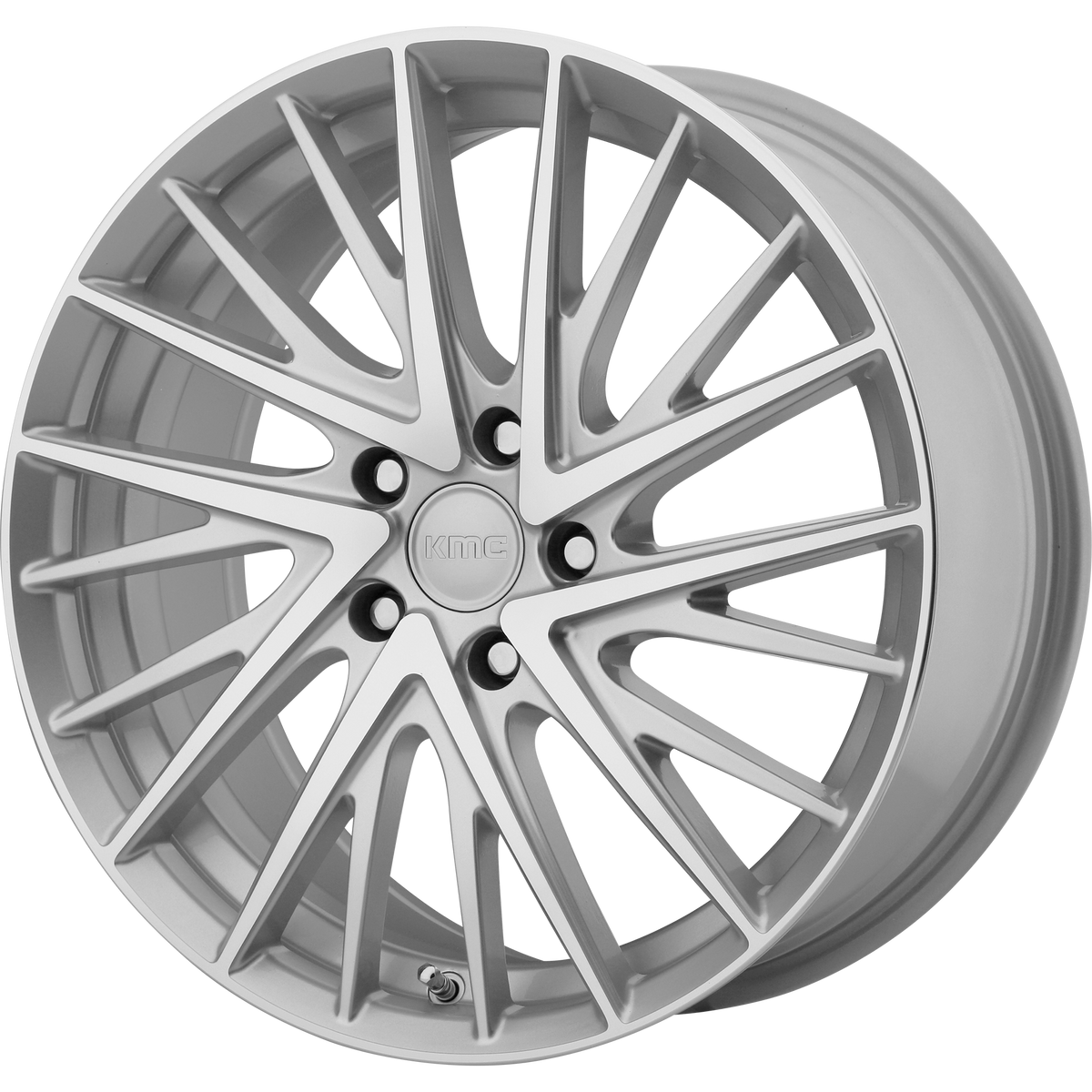 KMC KM697 NEWTON Silver Machined 20x8.5 +35 5x114.3mm 72.6mm - WheelWiz