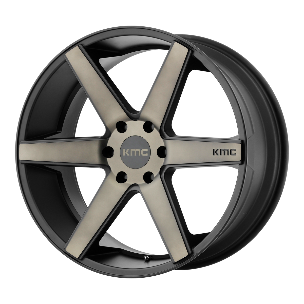 KMC KM704 DISTRICT TRUCK Matte Black Dark Tint 20x8.5 +38 6x139.7mm 106.1mm - WheelWiz
