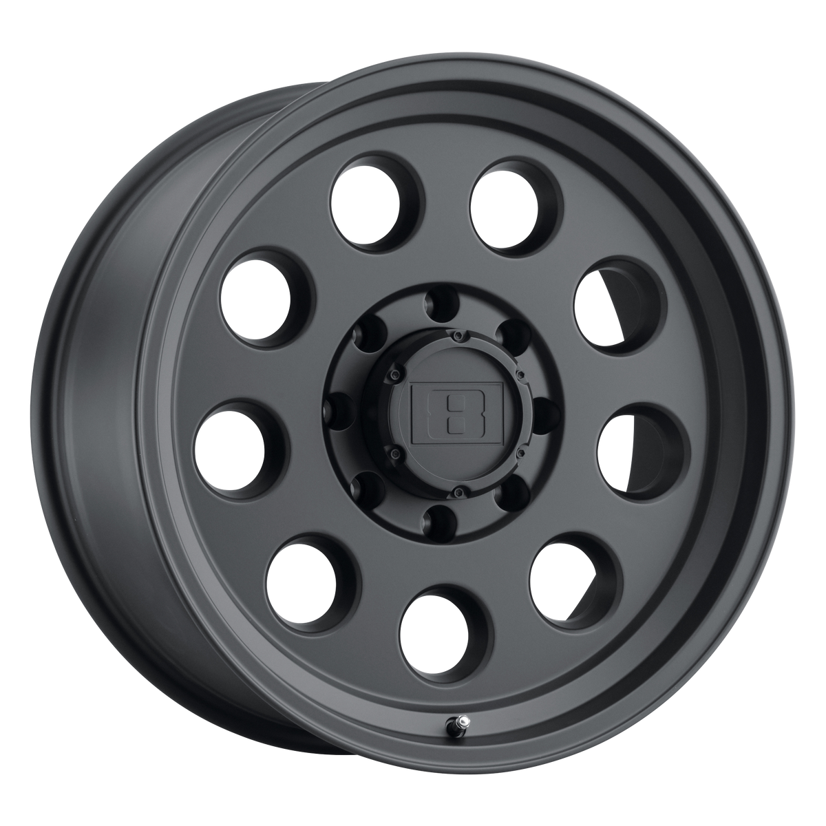 Level 8 HAULER Matte Black 20x9 00 8x165.1mm 122.4mm - WheelWiz