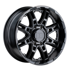 Level 8 SLINGSHOT Matte Black 16x8.5 -10 5x127mm 71.5mm - WheelWiz