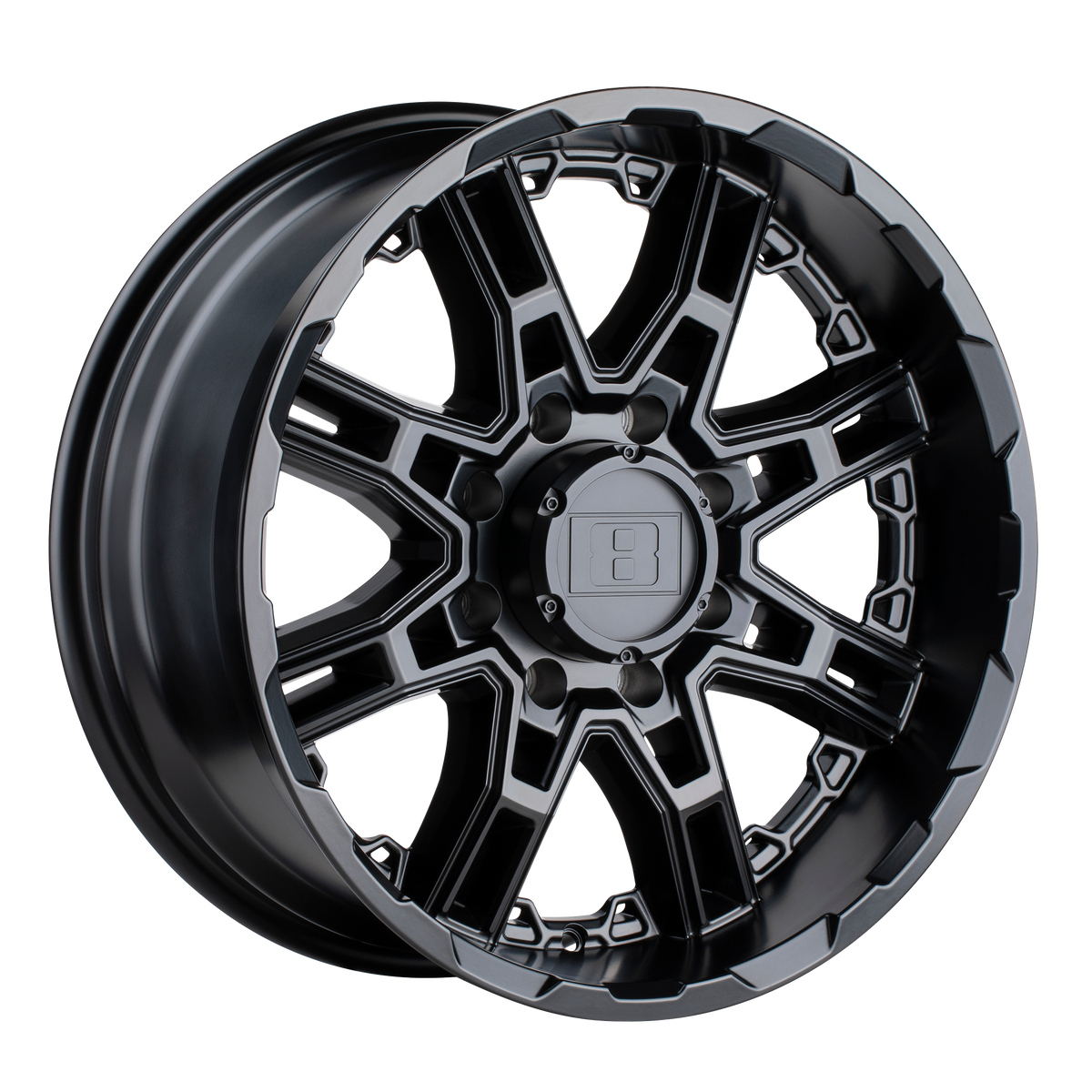 Level 8 SLINGSHOT Matte Black 17x8.5 +10 6x139.7mm 112.1mm - WheelWiz