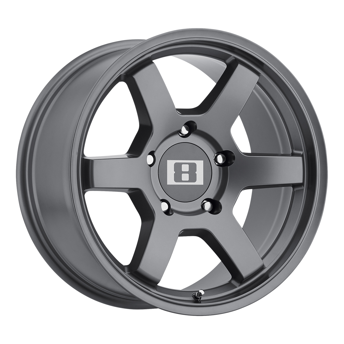 Level 8 MK6 Matte Gunmetal 17x8 00 6x114.3mm 71.5mm - WheelWiz