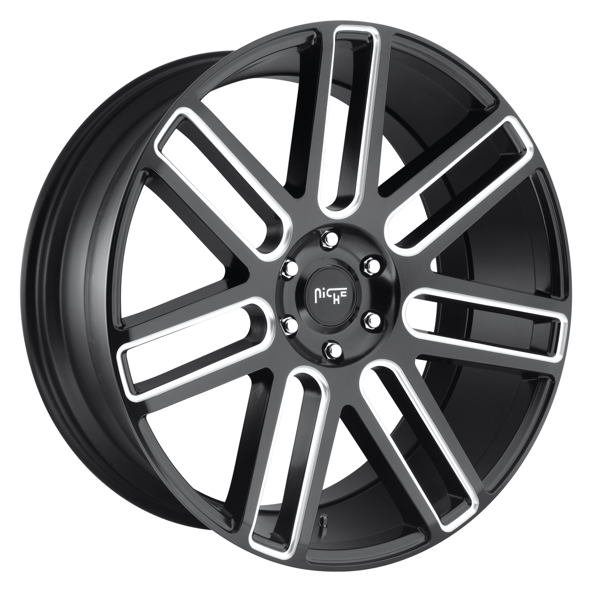 Niche M096 ELAN Matte Black Milled 20x9 +25 5x139.7mm 78.1mm - WheelWiz