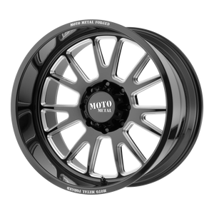 Moto Metal MO401 Gloss Black Milled 22x10 -18 6x139.7mm 106.1mm - WheelWiz