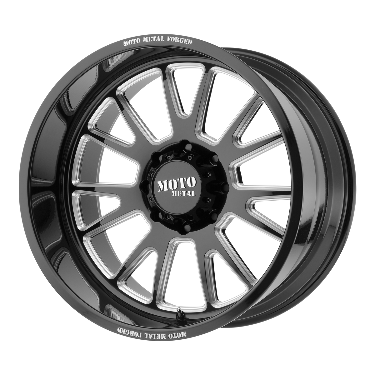 Moto Metal MO401 Gloss Black Milled 22x14 -76 6x139.7mm 106.1mm - WheelWiz